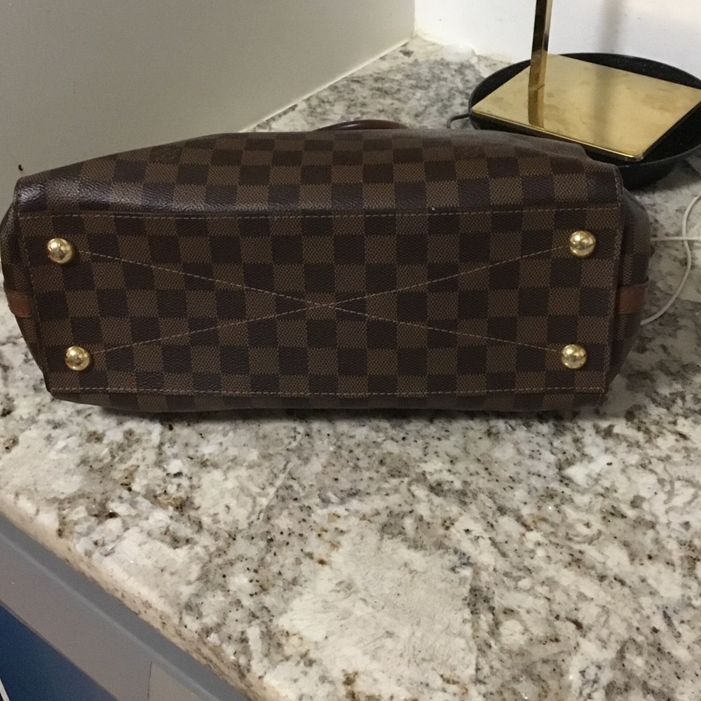 Louis Vuitton Brown and Dark Brown Damier Canvas Handbag PRE-OWNED. - Picture 5 of 5